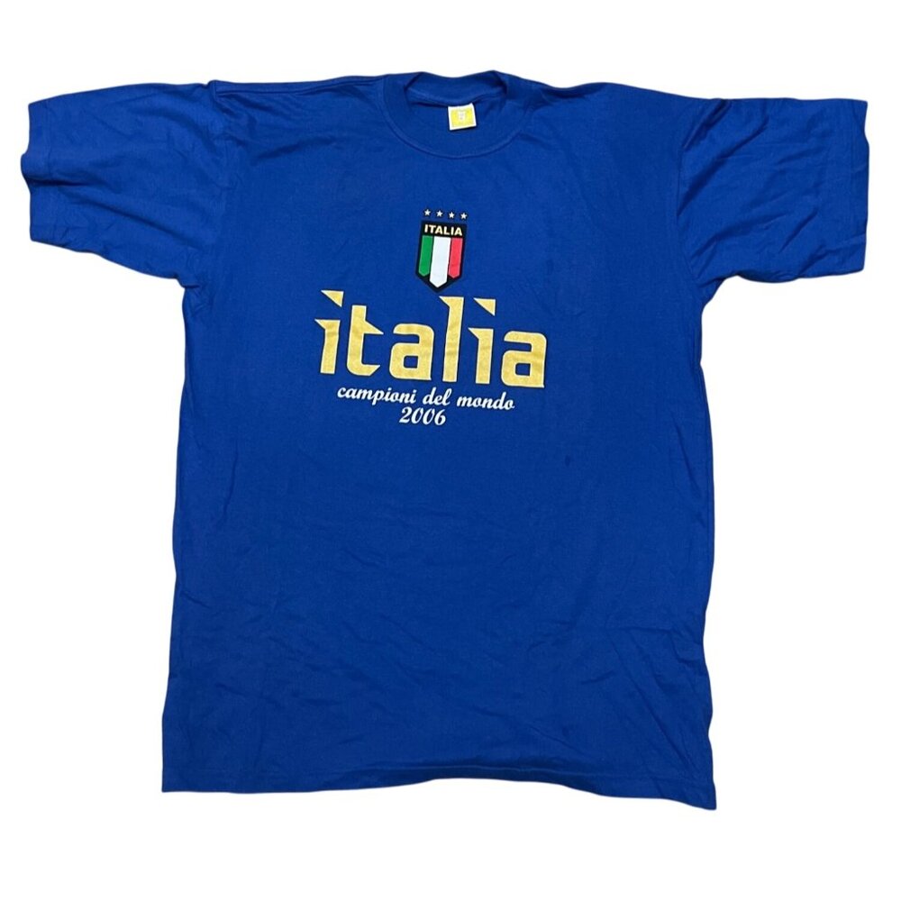 Italia Campioni Del Mondo 2006 Blue T-Shirt XL 100% Cotton Print Me Casual Short